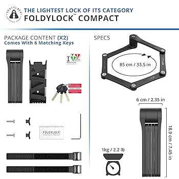 Seatylock FoldyLock Compact Folding Bike Locks - Set of 2